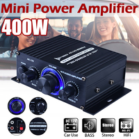 AK170 400W Home Theater Amplifiers Mini 12V 2 Channel HIFI Digital Stereo Audio Power Amplifier for Home Car Radio Karaoke