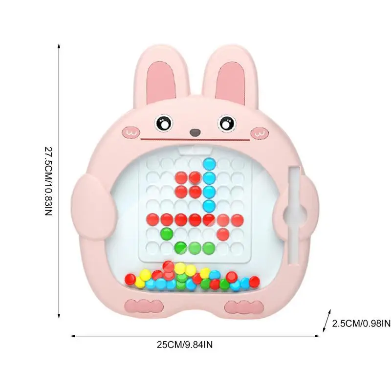 Mini tablero magnético de puntos con forma de conejo, juguete Montessori seguro e inofensivo, Navidad, Año Nuevo, nacimiento