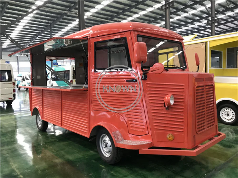 Full Equipped Food Truck Trailer Snack Pizza Kiosk Hot Dog Cart Mobile Kitchen Concession Fast Food Truck Van