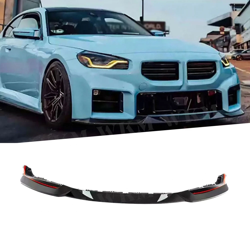 

For BMW 2 Series G87 M2 2023+ Real Carbon Fiber Front Bumper Lip Diffuser Spoiler Cover Front Lip Chin Apron Guard Bodykit FRP