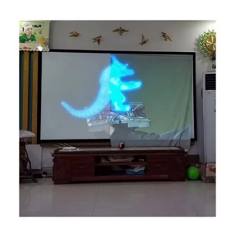 

2025 горячая распродажа, заводская розетка, высококачественный настенный проекционный экран, серый 120-дюймовый экран Alr 16:9, для проектора с длинным ходом