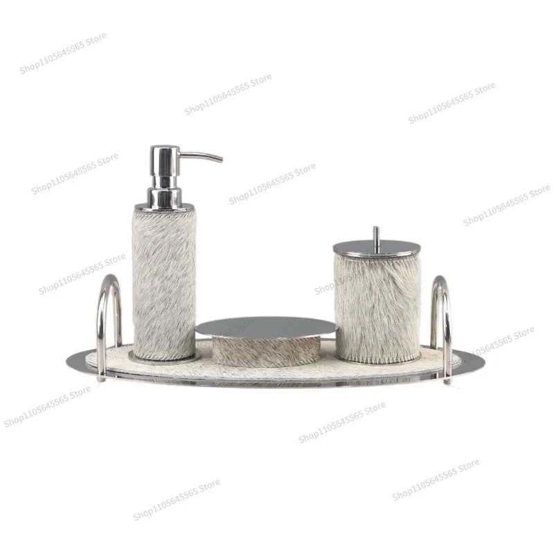 ensemble-de-decoration-creatif-en-poils-de-cheval-pour-salle-de-bain-comprenant-un-distributeur-de-savon-liquide-un-porte-savon-et-un-plateau