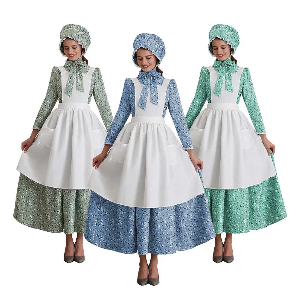 

Medieval Renaissance Maid Costume Dress Stage Performance Halloween Outfit Women's Uniform Traditional Ethnic Fashion Design