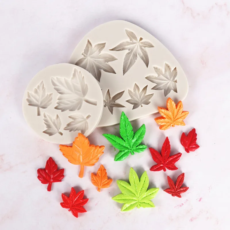 Autumn Maple Leaf Silicone Mold Farm Maple Leaf Fondant Cake Decoration Mold Chocolate Tools Cupcake Insert Mold DIY Baking Mold