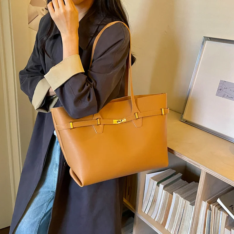 Urbaner Minimalistischer Stil Große Kapazität Damen-Handtasche Unterarm-Schultertasche Pendler-Handtasche Modische Reise-Unterarmtasche – Detail 11