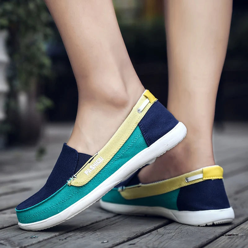 أحذية رياضية كاجوال نسائية بألوان مختلطة، أحذية قماشية مريحة سهلة الارتداء بنعل ناعم، أحذية كسولة للسيدات #5