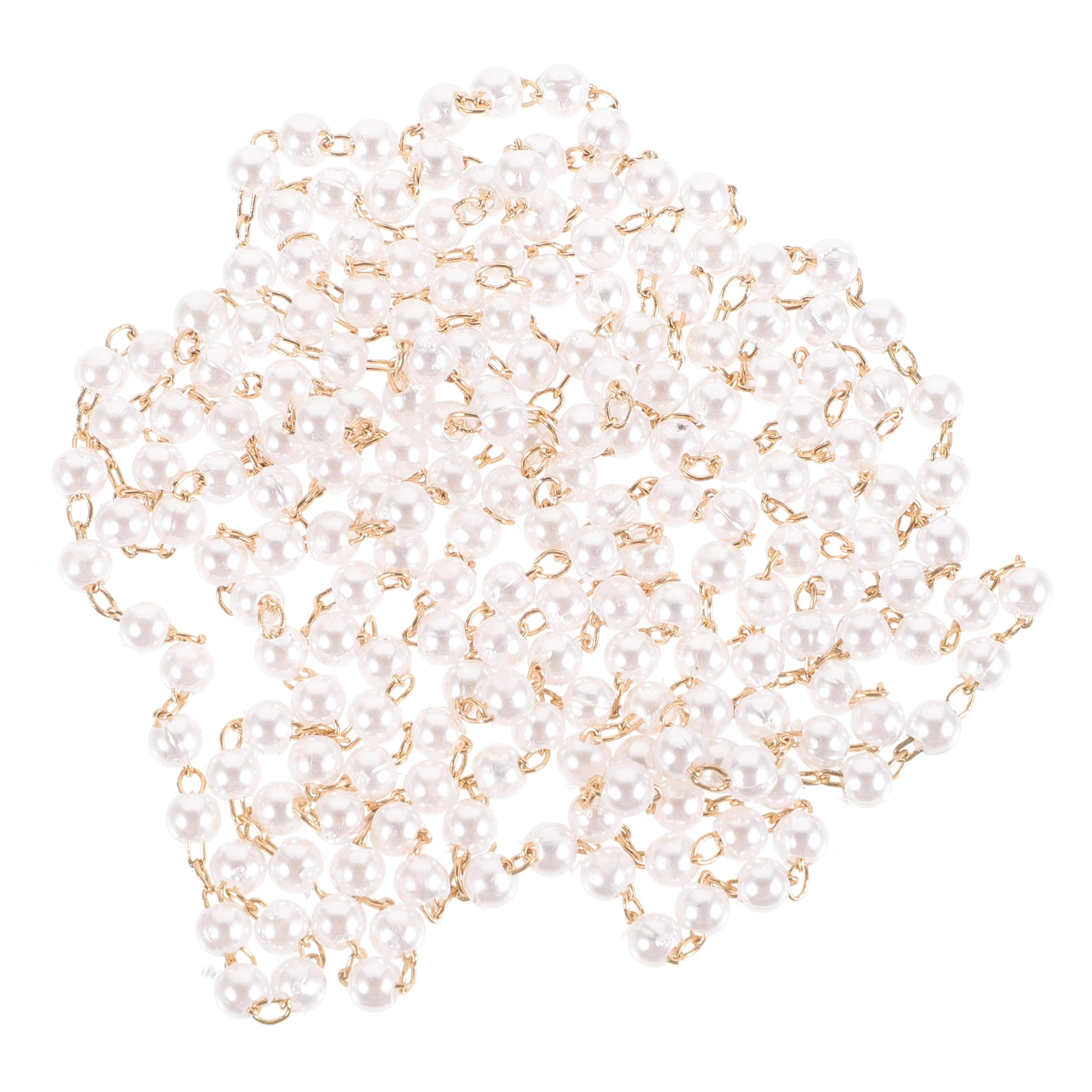 

Pearl Necklace Chains 3mm Copper Artificial Pearls Faux Necklaces Vintage Jewelry Women DIY Accessories Lightweight Smooth