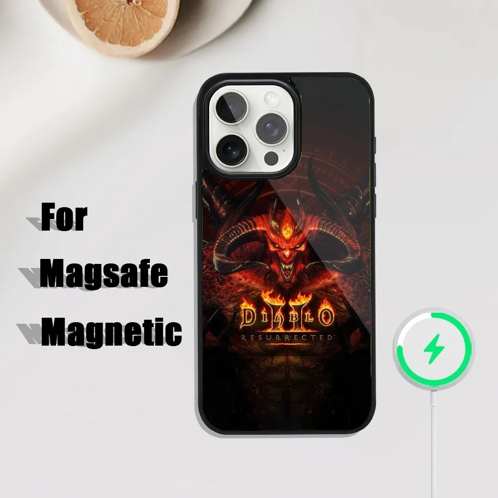 Gra D-Diablo 4 3 Etui na telefon iPhone 16,15,14,13,12,11,Plus,Pro,Max Mini Magsafe Magnetyczne ładowanie bezprzewodowe