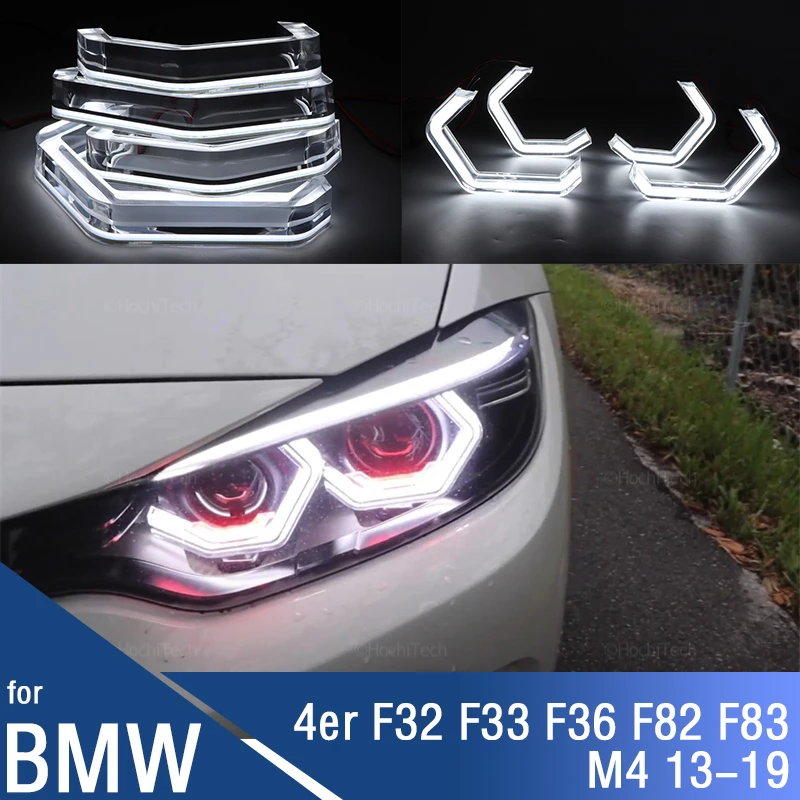 

For BMW 4 Series F32 F33 F36 F82 F83 M4 418i 420i 428i 430i 435i 440i 13-19 M4 Iconic Style LED Crystal Angel Eye Kit Eyes Kits