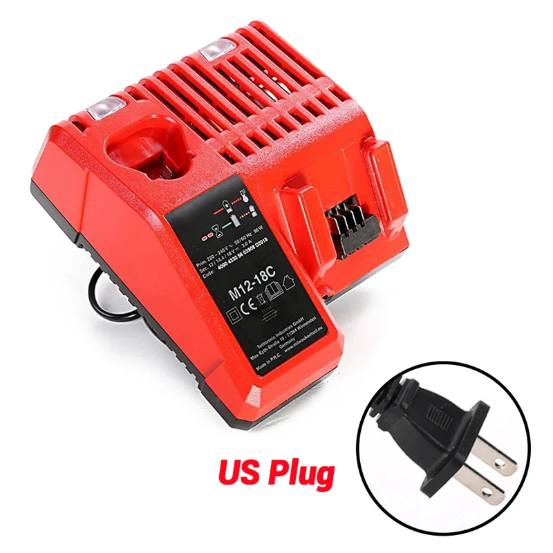 Vervang 3A 12V 14V 18V Snelle Snelle Li-Ion Lader Fit Voor Milwaukee M12-18C Dual Port Multi-Voltage Lithium-Ion Batterij M12 M18