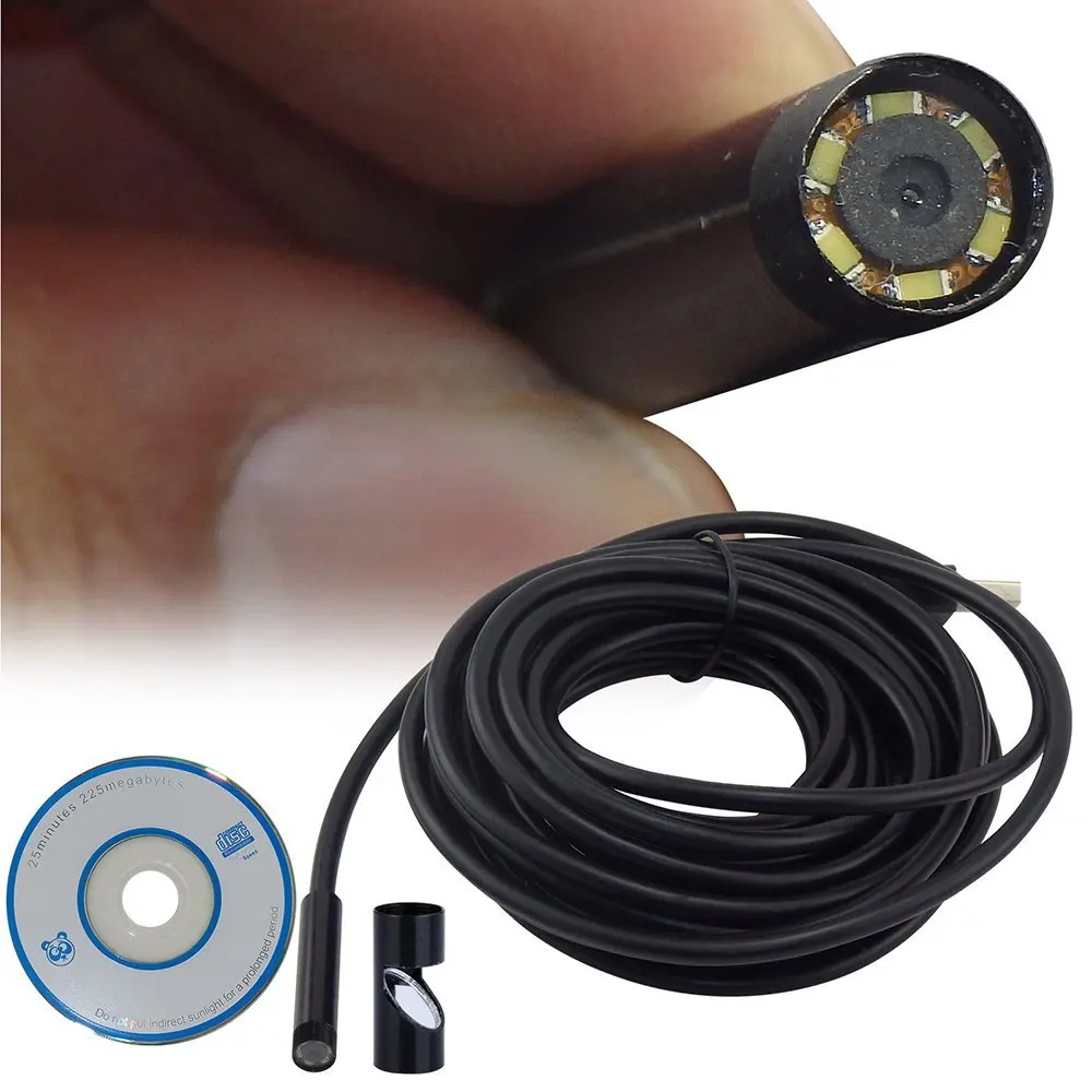 USB Cable Endoscope Camera HD USB Borescope Snake Camera IP67 Waterproof Inspection Camera For PC Windows Macbook