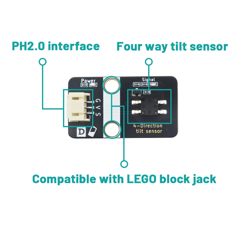 Four way tilt sensor module tilt switch module angle sensor ph2.0 anti reverse connection compatible with LEGO