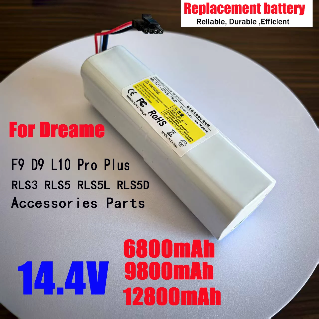 

USE2h is for Dreame F9 D9 L10 Pro Plus RLS3 RLS5 RLS5L RLS5D robot vacuum cleaner replacement with 14.4V rechargeable battery