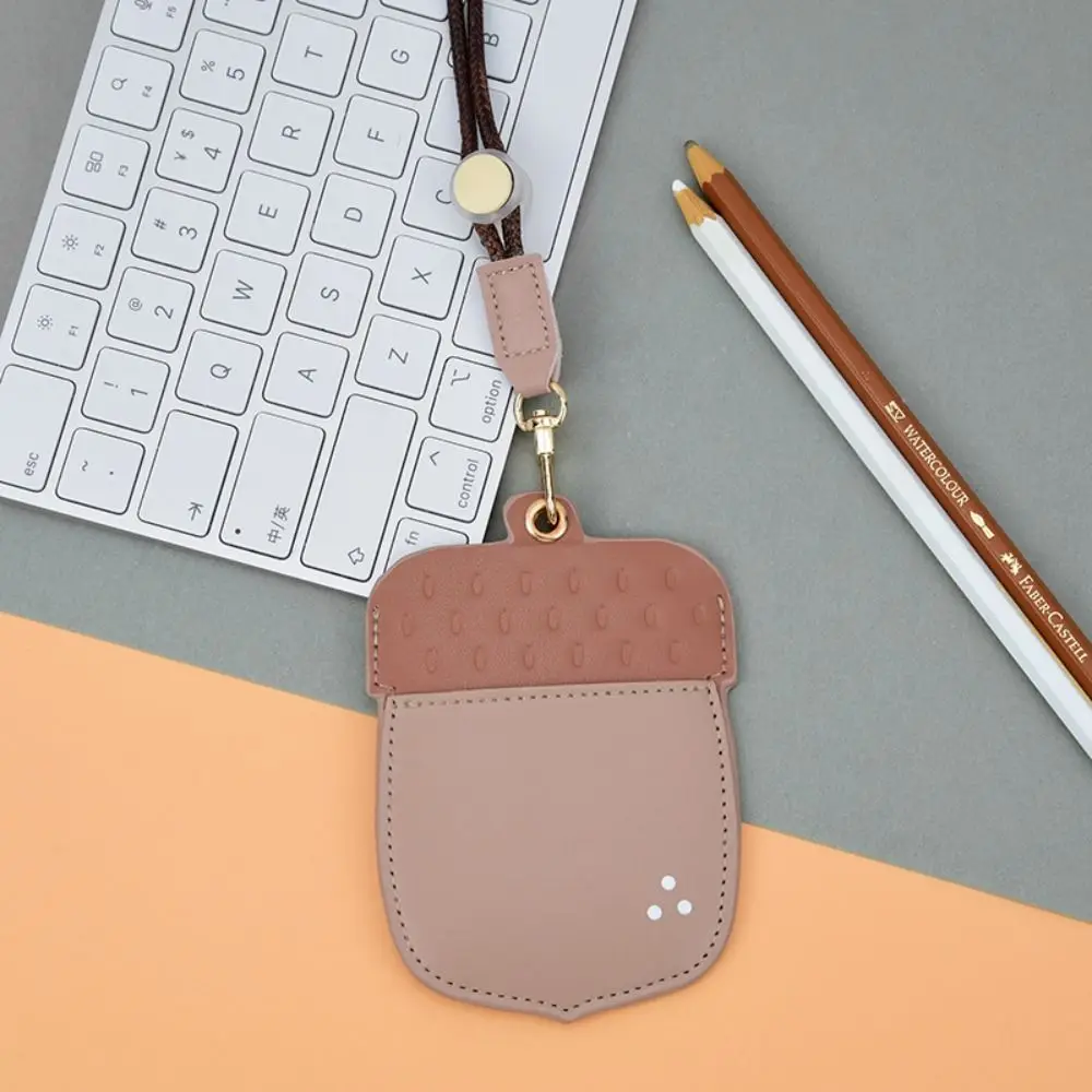 Long Lanyard Cartoon Fruit Card Holder Strawberry Lemon Work Card Badge Holder Creative Portable Bus Card sleeve Work