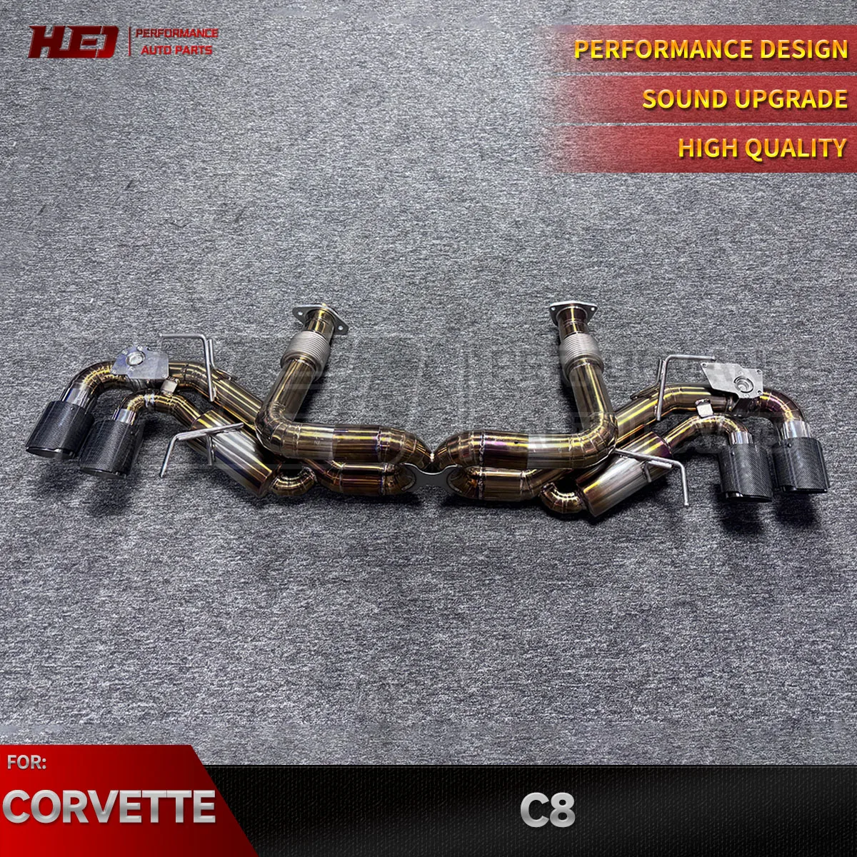 

TItanium alloy Exhaust Catback System With Muffler Valve for Corvette C8 6.2L V8 2020-2023