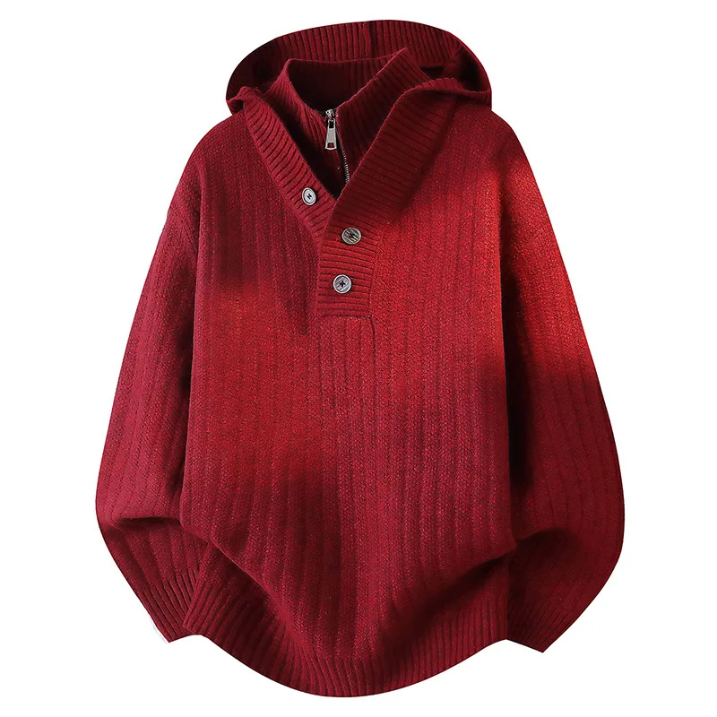 

Хит продаж: Мужской свитер с капюшоном для Amazon, осенне-зимняя новинка, модный повседневный свободный полосатый молодежный трикотаж для мужчин