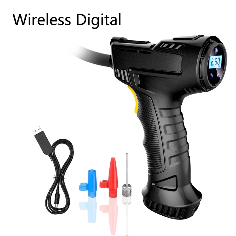 

Car Air Compressor 120W Rechargeable Wireless Inflatable Pump Portable Air Pump Car Tire Inflator Digital for Car Bicycle Balls