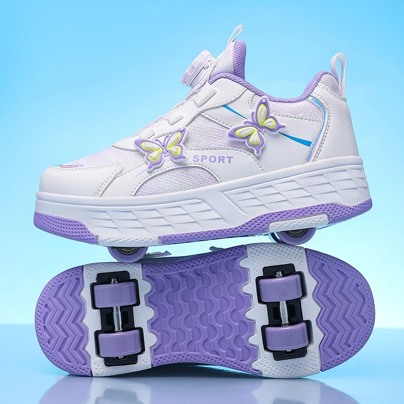 Roller Skates Girl 4 Wheels Sneakers Kid Fashion Casual Sport Quad Skates Children Skating Shoes