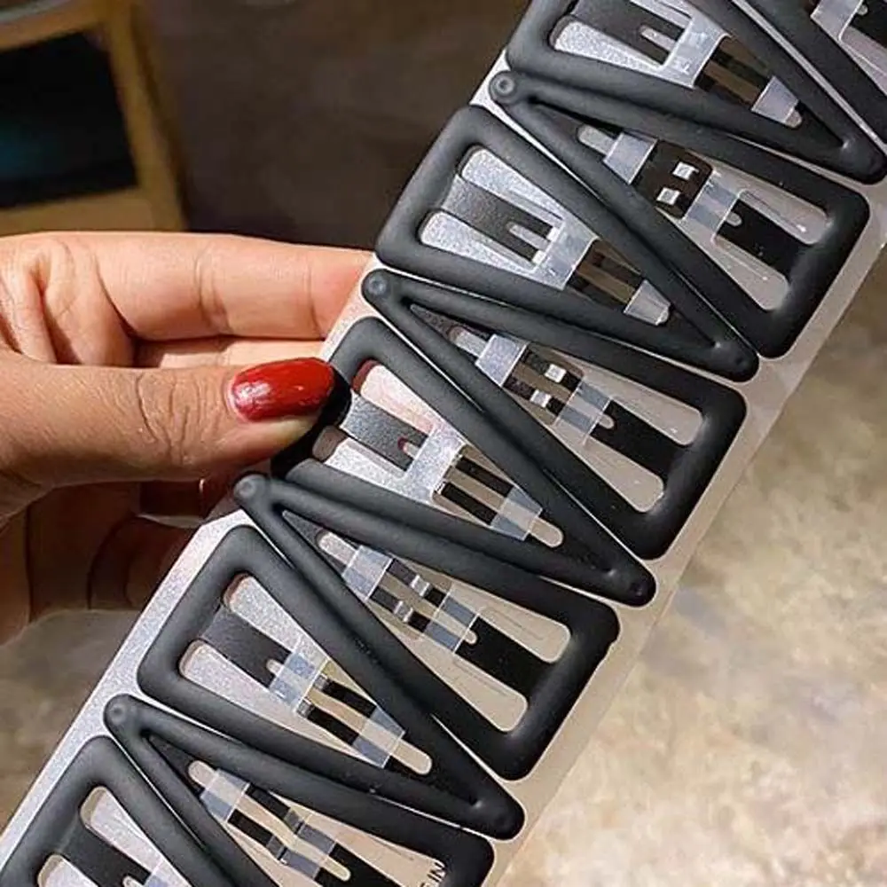 Pegangan Rambut Rias Geometris Aksesori Rambut Warna Solid Jepit Rambut Hiasan Kepala Korea Set Jepit Rambut Jepit Rambut Hitam Klip Poni