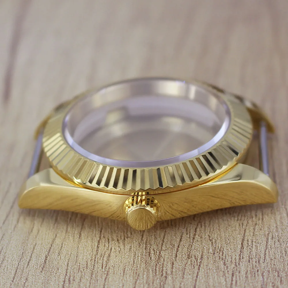 36 مللي متر/39 مللي متر موضة والعتاد شطبة حافة مستديرة ساعة حافظة الياقوت الزجاج ل Nh35 Nh36 Nh70 Nh72 8215 Movt 28.5 مللي متر الطلب DJ SK وزارة الدفاع أجزاء