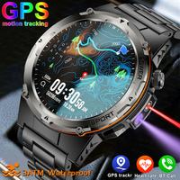 2025 New Outdoor Military Smart Watch Men GPS Trackr IP68 Waterproof 500mAH Health Monitor Bluetooth call Sports Laser Bracelet