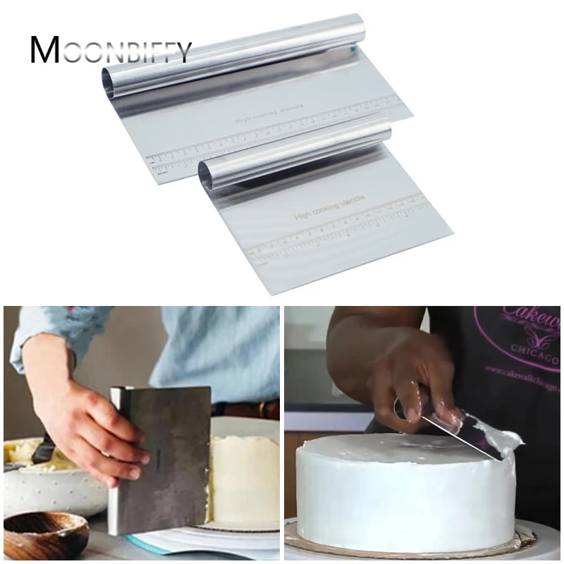 Cutting Knife Stainless Steel Flour Scraper with Scale Dough Spatula Scraper Baking Cake Cooking Dough Scraper Baking Accessorie