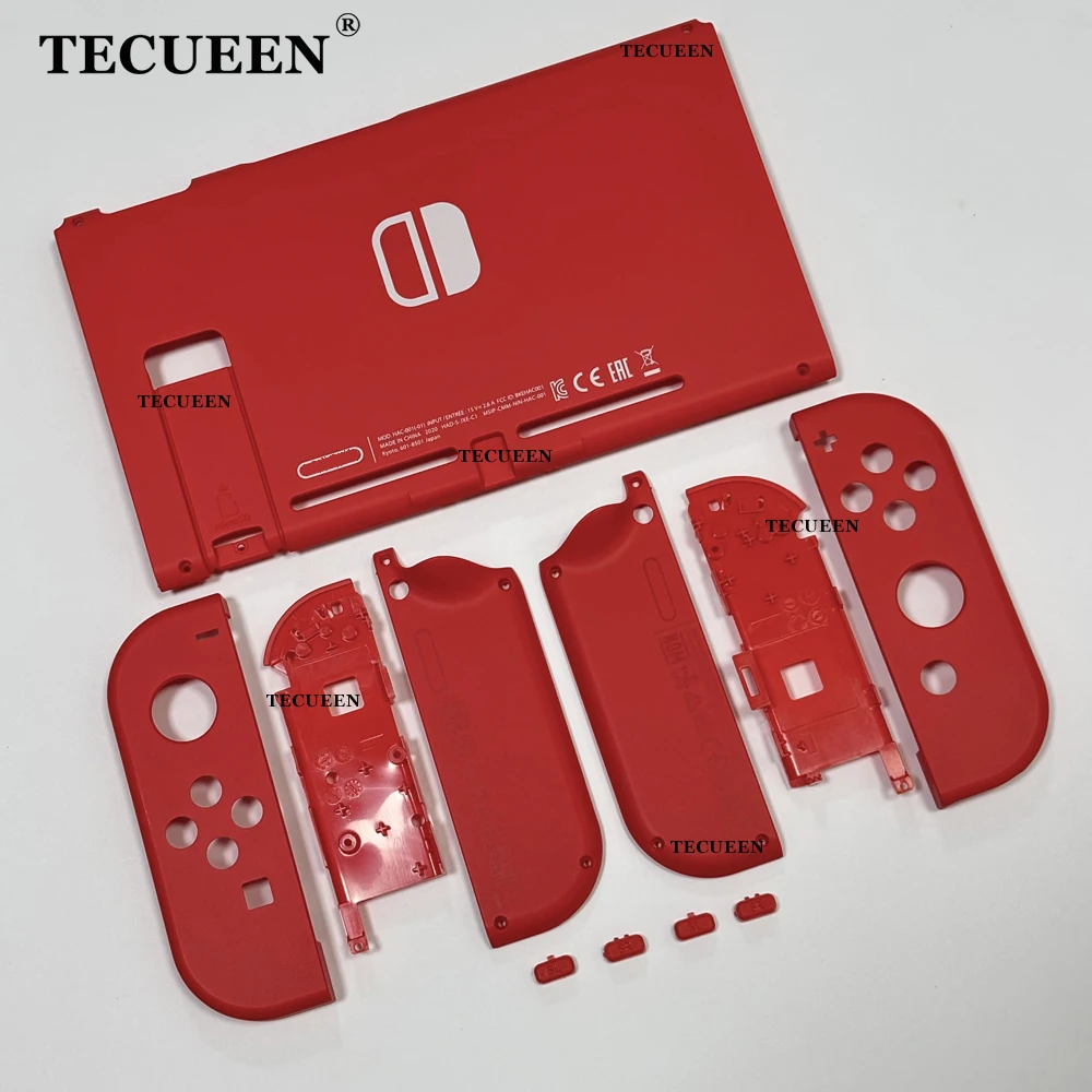 Joy-Con Cangkang Pengganti Edisi Terbatas untuk Casing Rumah Nintendo Switch DIY Cangkang Belakang Depan untuk Tema Mario Merah