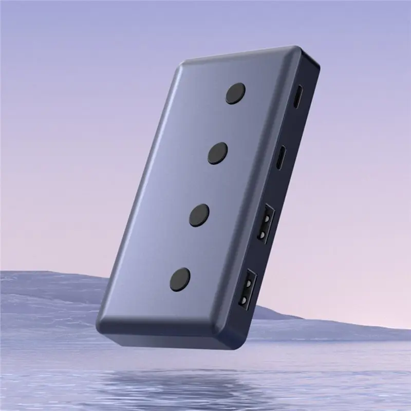 M52K-USB C To Type C USB Splitter Adapter 10Gbps 6 In 1 Powered USB 3.2 Gen 2 Hub Switch Button For Pro PC USB C Hub