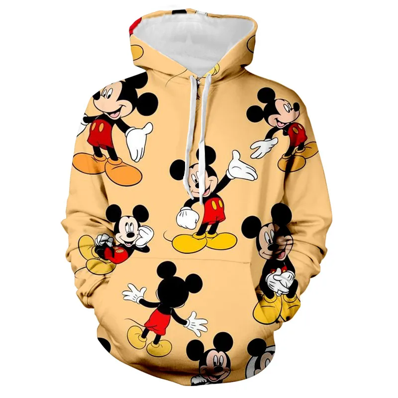 

New Streetwear Hoodie Men's Fall Long Sleeve Harajuku Disney Stitch and Mickey 3D Print Casual Sweatshirt Y2K 2022