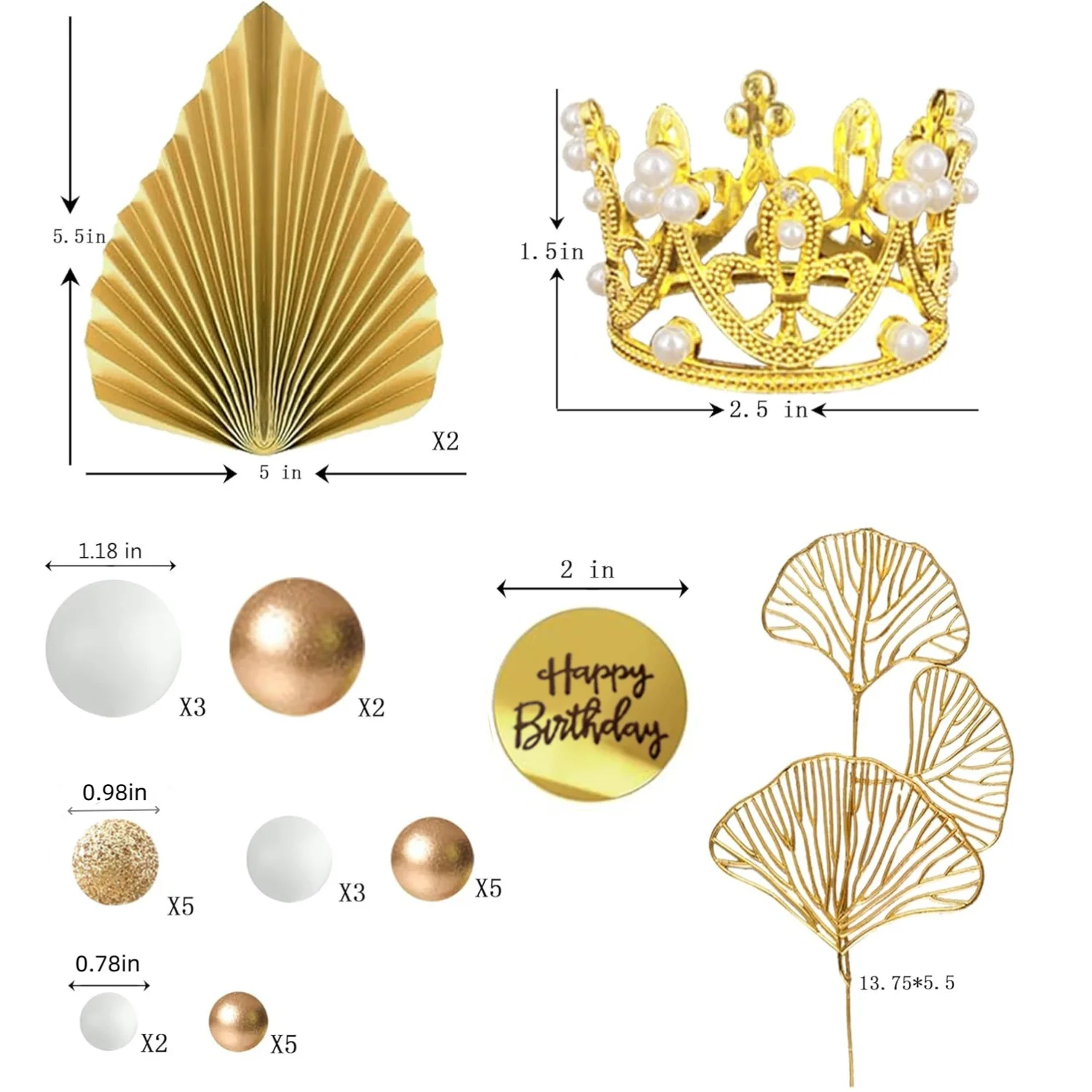 Bälle Kuchendeckel Krone Tiara Kuchendeckel Alles Gute zum Geburtstag Kuchendekorationen für Geburtstag Boho Hochzeit Babyparty Party Dekor – Detail 2