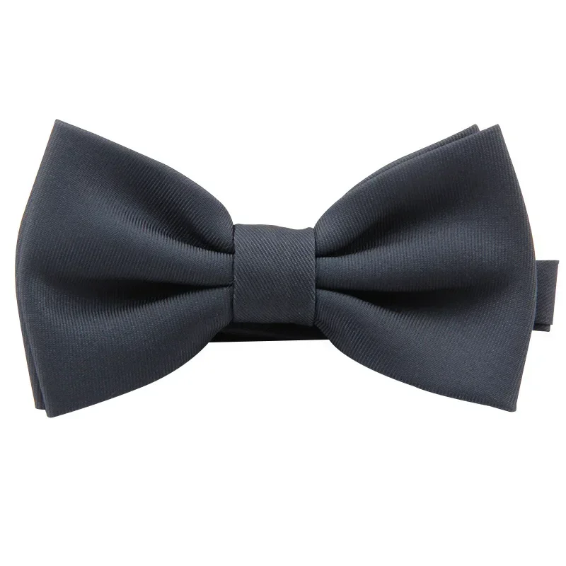 New business fashion casual pure color polyester silk wedding groom and best man monochrome bow tie available for men and women