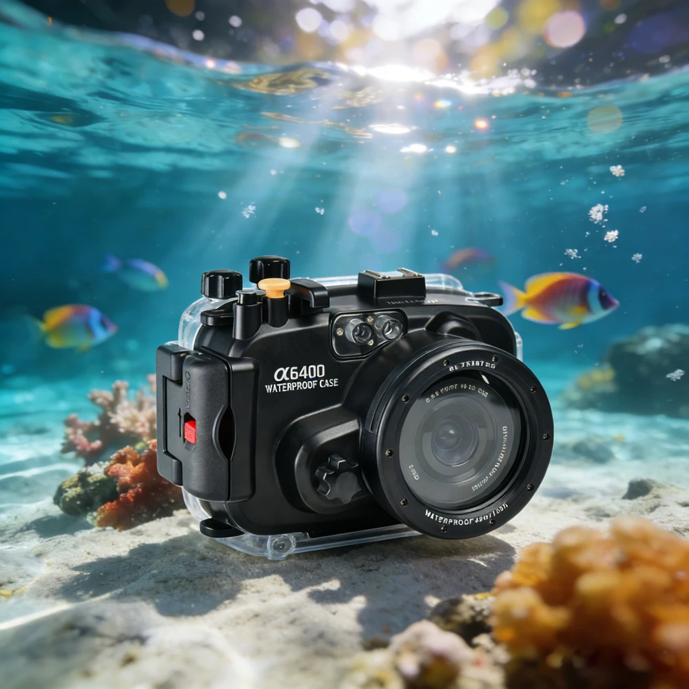 Seafrogs Diving Case For Sony A6400 Waterproof Case with universal 67mm Threaded Interface Compatible with Wide-Angle Lens