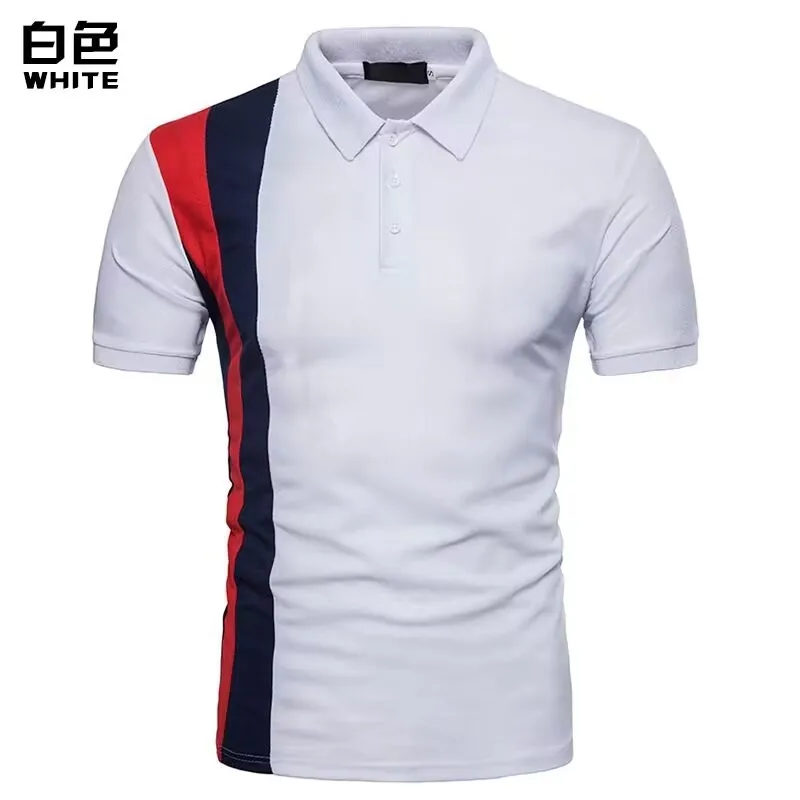 

Golf Summer New Patchwork Printed Men's Polo Shirt Fashion Casual Business Polo Neck Comfortable Short sleeved T-shirt