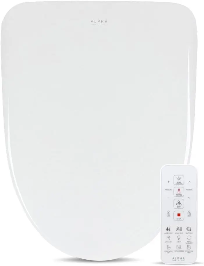 UXA Pearl Auto Bidet Toilet Seat in Elongated White | Endless Warm Water | Automatic Lid and Seat | Arced Stainless Stee