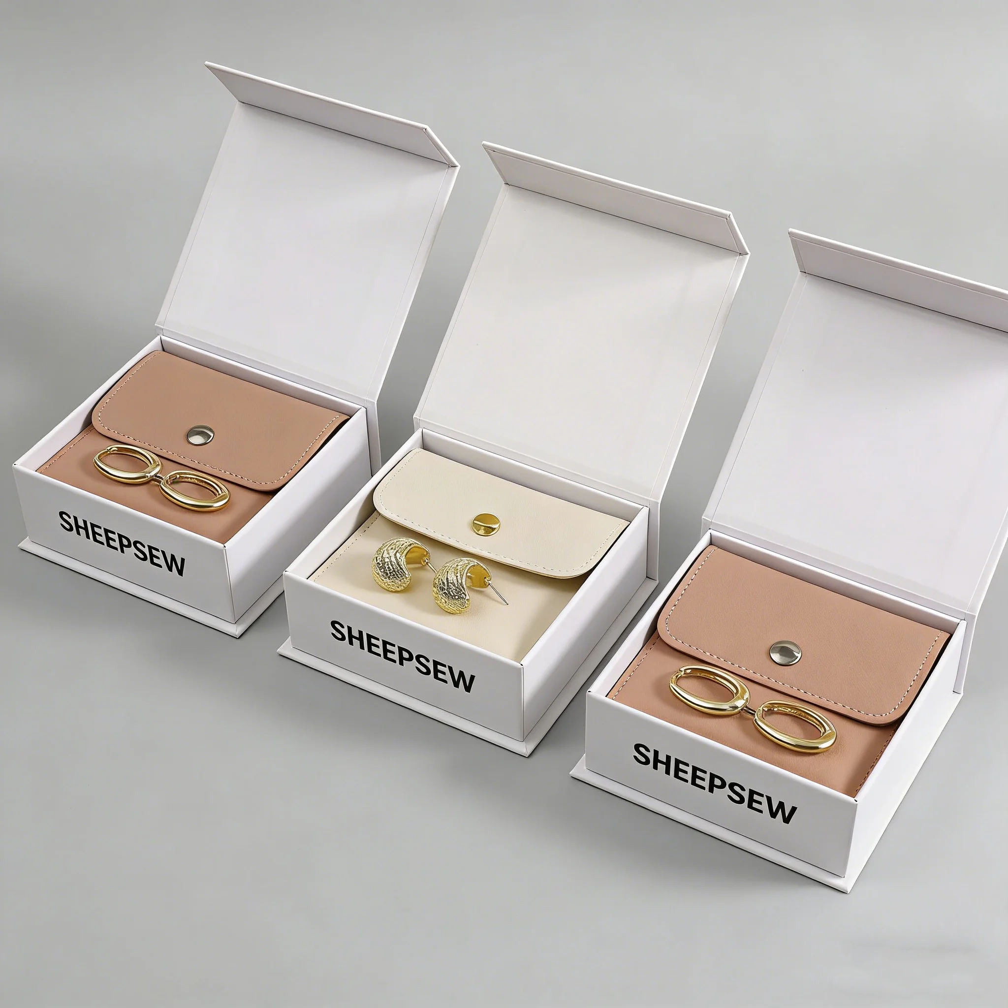 

Шкатулка для украшений SHEEPSEW 9*9 см с мешочком для украшений, индивидуальная упаковка с логотипом для браслетов, ожерелий, серег