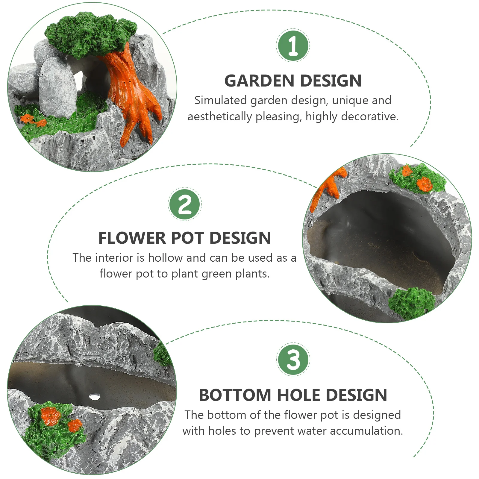 

1Pcs Resin Flower Planter Simulated House Succulent Pot Pastoral Style Mini Desktop Ornament Resin Succulent Pot