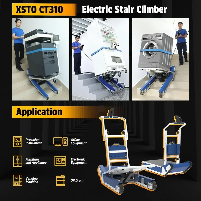 شاحنة يدوية لتسلق السلالم شديدة التحمل، دوللي زاحف بوزن 683 رطل مع تحكم في عصا التحكم، مسار مدعوم لسهولة النقل #5