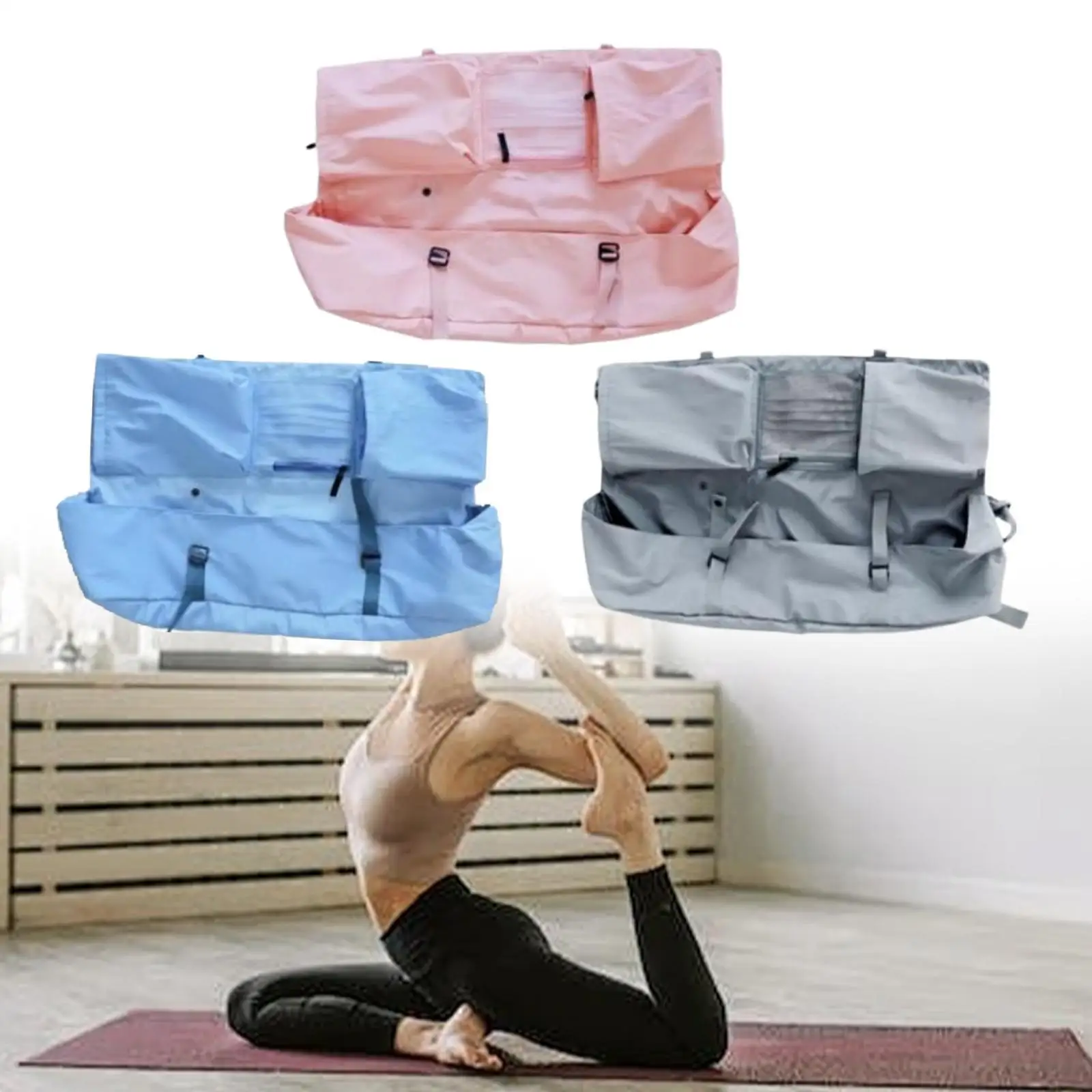 Sac de tapis de yoga Sac de sport simple Sac de transport de tapis de yoga polyvalent Sac à bandoulière Sac de rangement de tapis de yoga pour l'entraînement physique Voyage de fitness