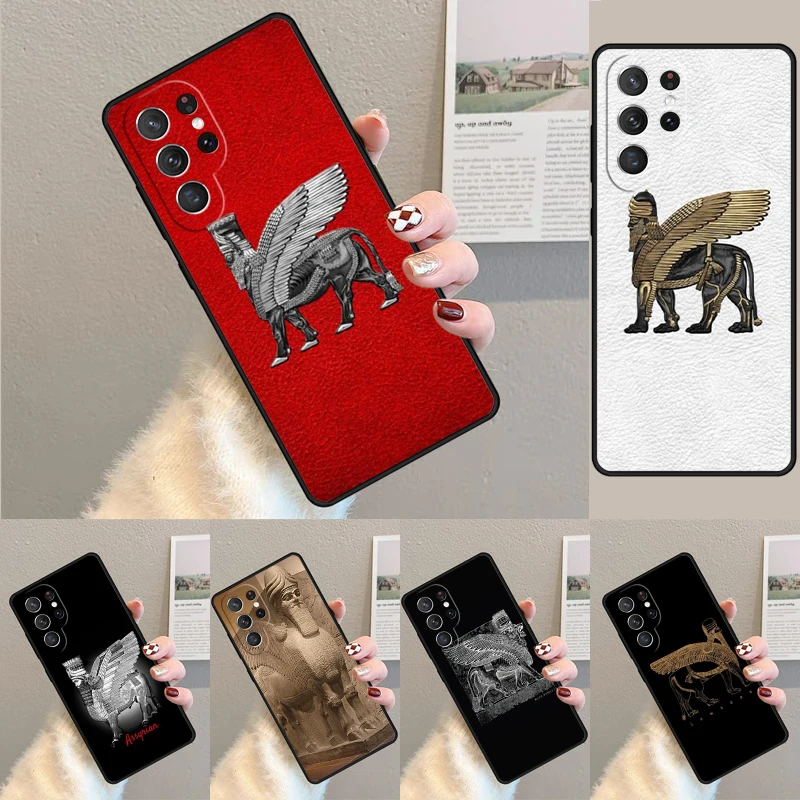 Lamassu Assyrian Winged Lion phone case Cover For Samsung Galaxy S24 Ultra S21 S22 Ultra S8 S9 S10E Note 10 Plus Note 20 FE S23