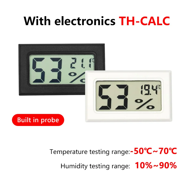 3D Printer Parts Dry Box Hygrometer With/without Battery Black white Digital LCD Indoor Convenient Temperature Sensor