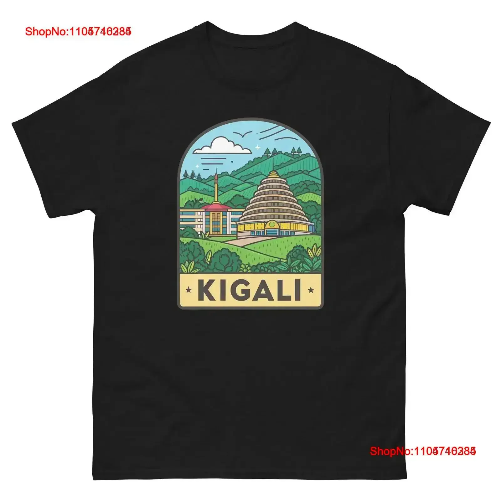 Kigali World Travel Urban Area City T Shirt vintage Washed Stretched Soft fashion graphic streetwear homme Slightly vintage