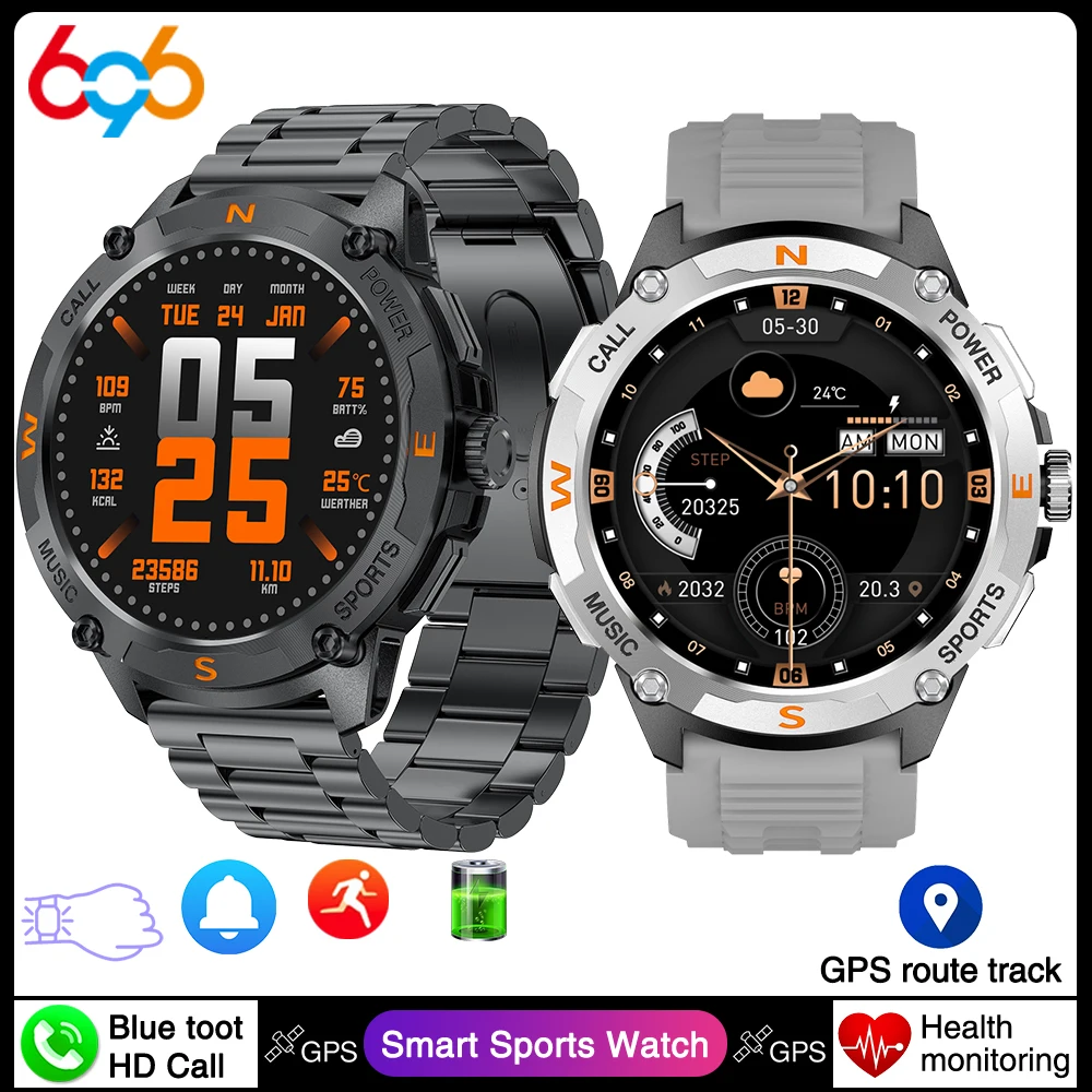 

Outdoor GPS Smart Watches Men AMOLED Screen Blue Tooth Call Sports Heart Rate Health Detection Deep Waterproof Smartwatch Sleep