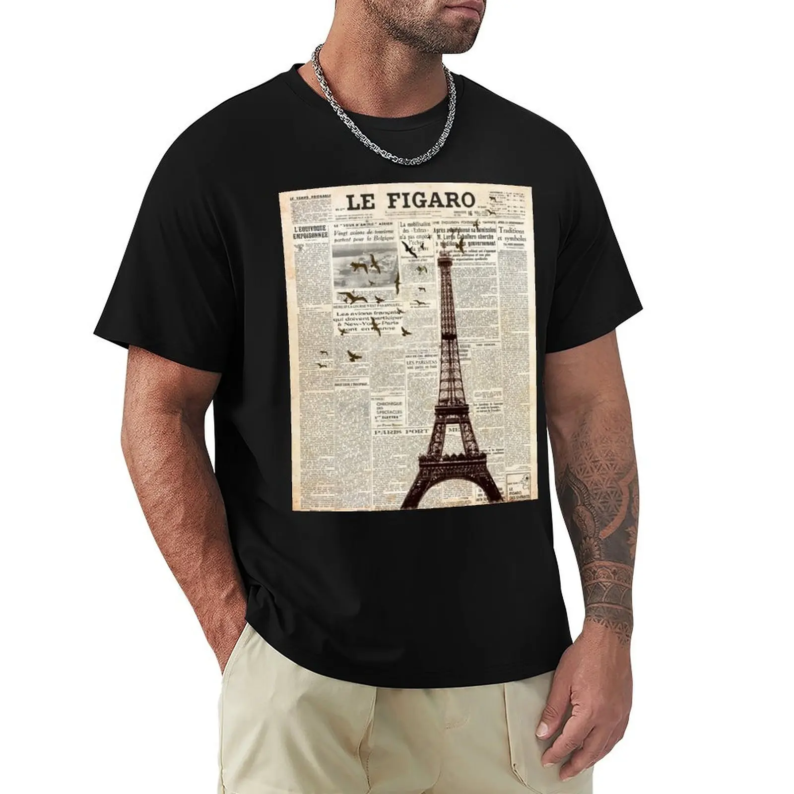 

Figaro Paris Newspaper T-Shirt man t shirt luxury t-shirt luxury designer Aesthetic clothing mens t shirt