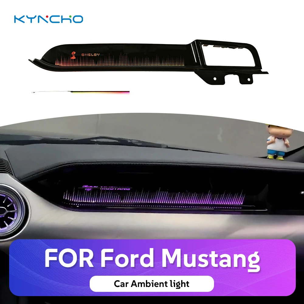 KYNCHO LED Car Ambient Light Kit for Ford Mustang 64 Colors Bluetooth App Control Symphony Dream Color Auto Interior Lighting