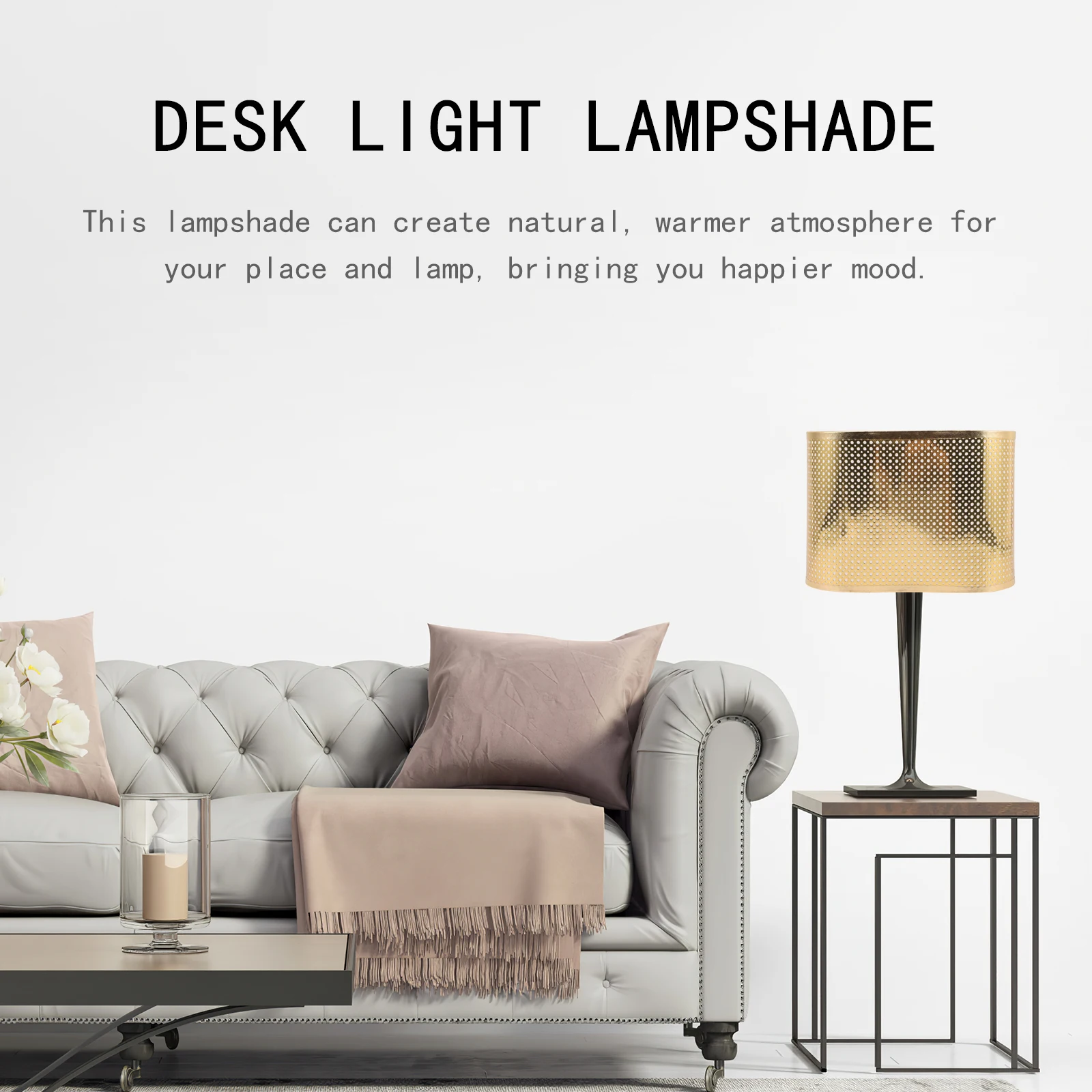 

Painting Lampshade Decorative Fabric Light Shades for Floor Table Desk Lamps Warm Atmosphere Durable Bedroom Living Room Office