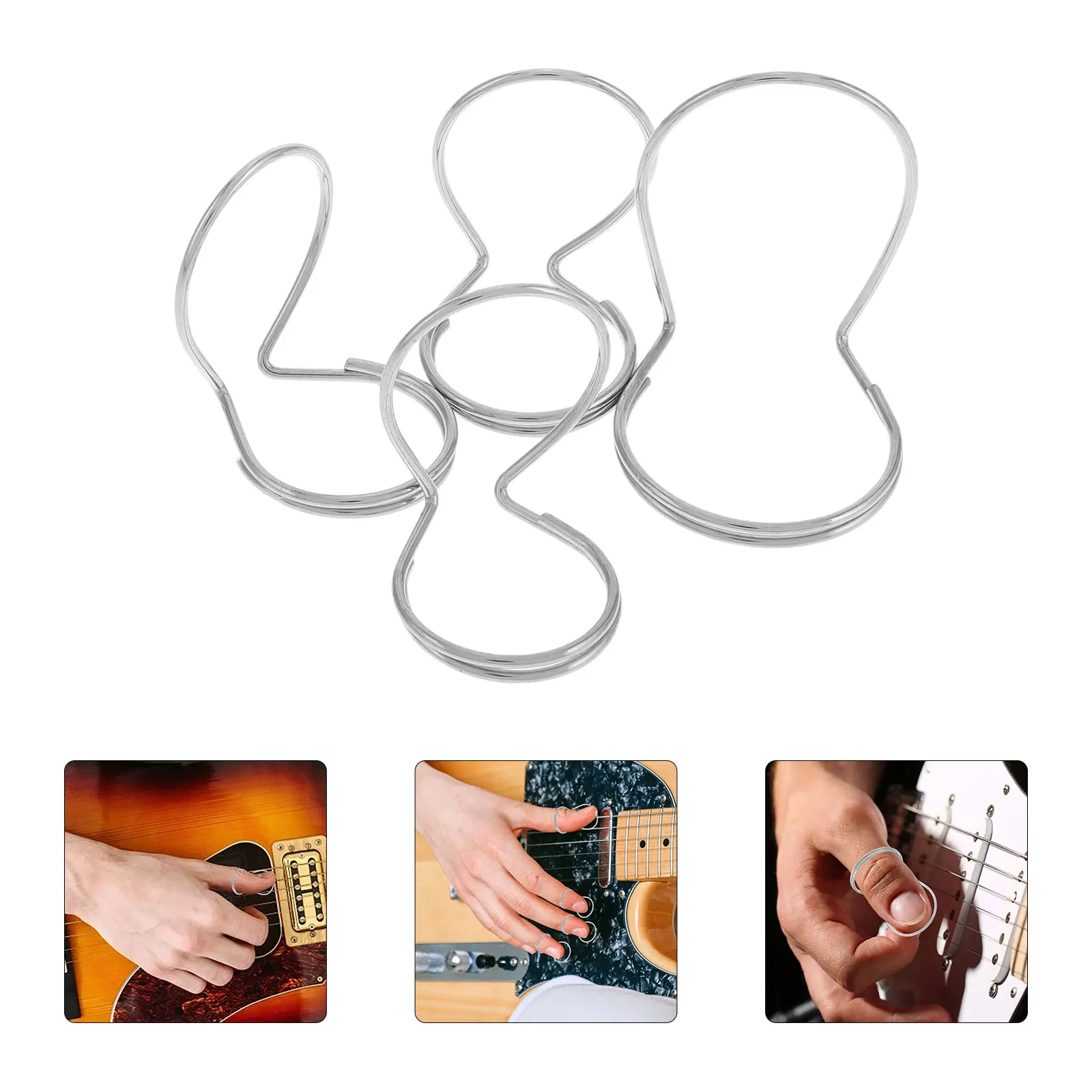 

4 Pcs Guitar Pick Finger Cover Bass Picks Acoustic Banjo Adjustable Thumb Metal