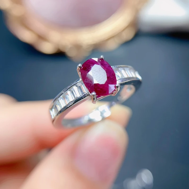 Natural Ruby Rings for women silver 925 jewelry luxury gem stones 18k gold plated free shiping items