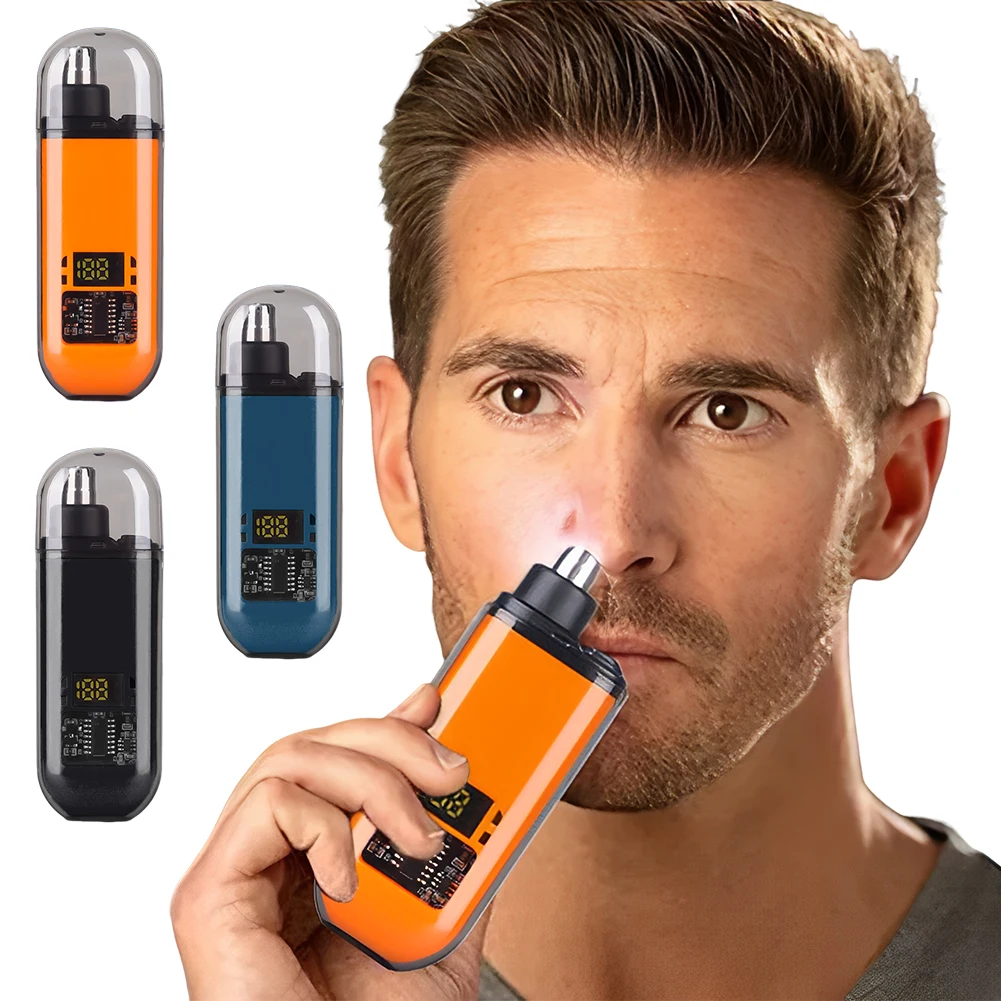 Cortadora de pelo portátil para orejas y nariz con pantalla Digital, cortadora de pelo eléctrica indolora para nariz y orejas para un corte más suave