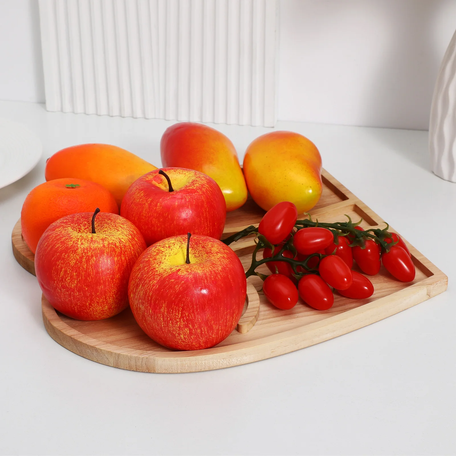 

Wooden Fruit Tray 31x29cm Creative Plates Party Salad Dessert Serving Platter Wood Dishes Cheese Board Home Gift