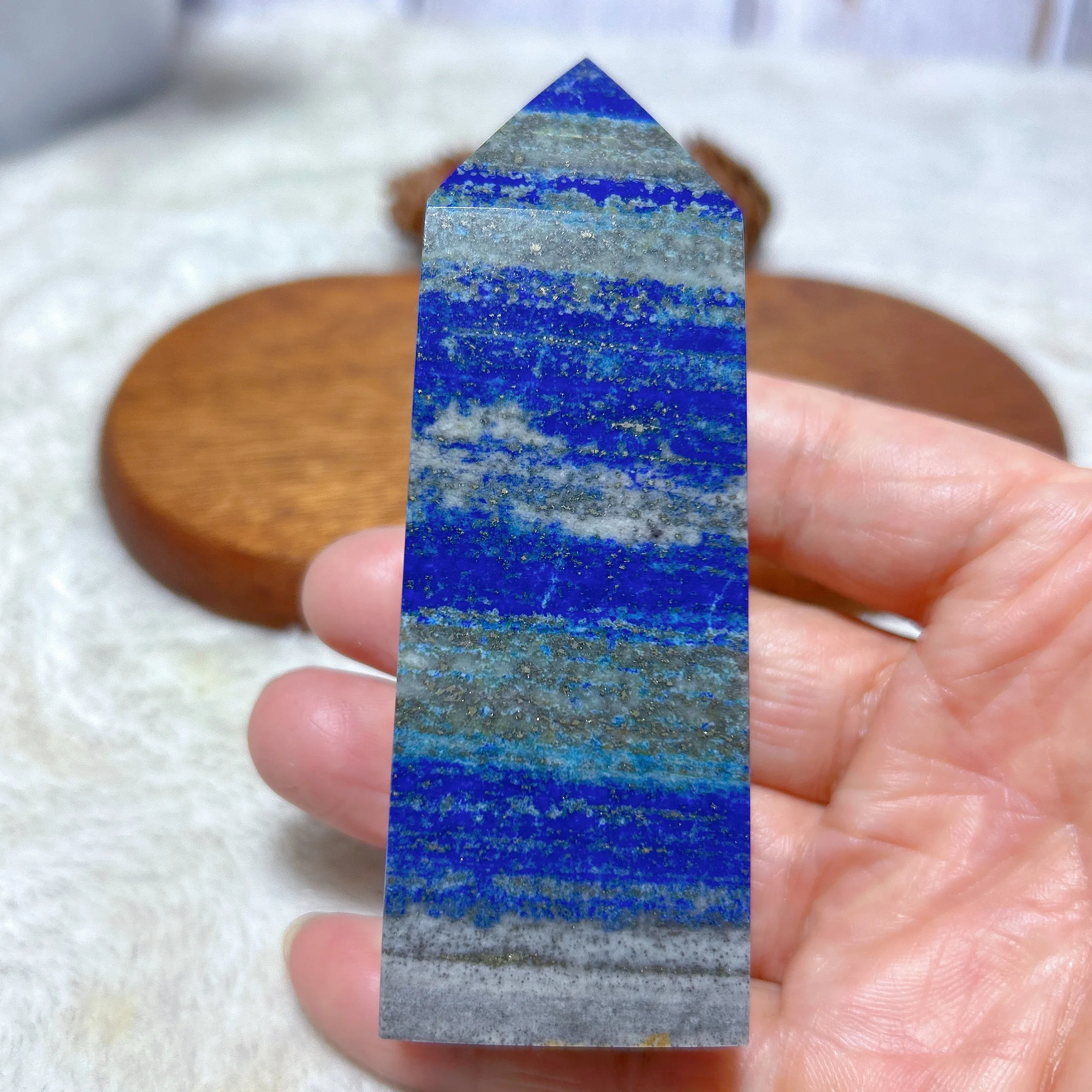 High Quality Natural Crystal Lapis Lazuli Tower Point Mineral Energy Healing Home Decorations Gift